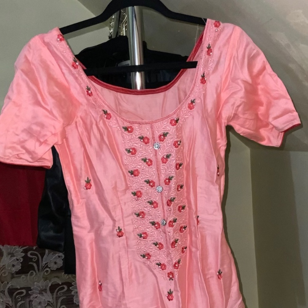 Punjab baby pink kurta set very beautiful - Picture 1 of 3